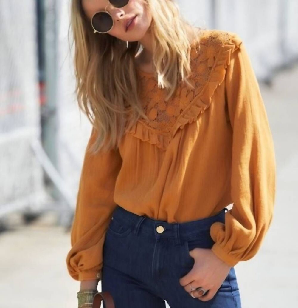 Sezane Maggy Cotton Blouse Size 34/US 2